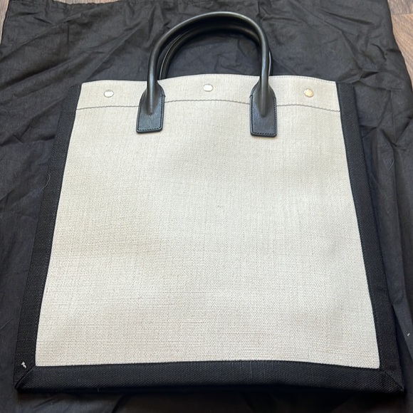 RIVE GAUCHE N/S SHOPPING BAG IN LINEN AND COTTON - Picture 3 of 13